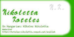nikoletta koteles business card