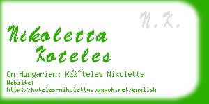 nikoletta koteles business card